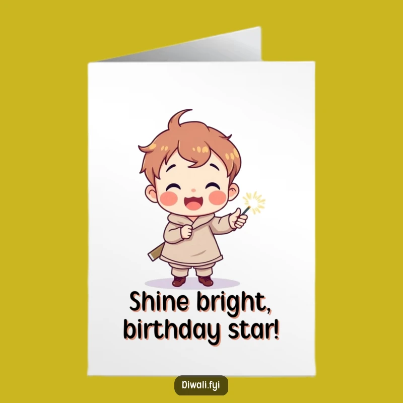 Free Printable Birthday Card: Child Lights Sparkler - Funny Downloadable Gift