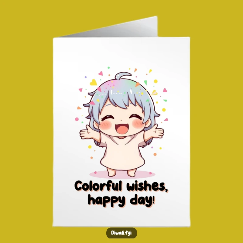 Free Printable Birthday Card: Colourful Powder Fun, Downloadable Humorous Gift