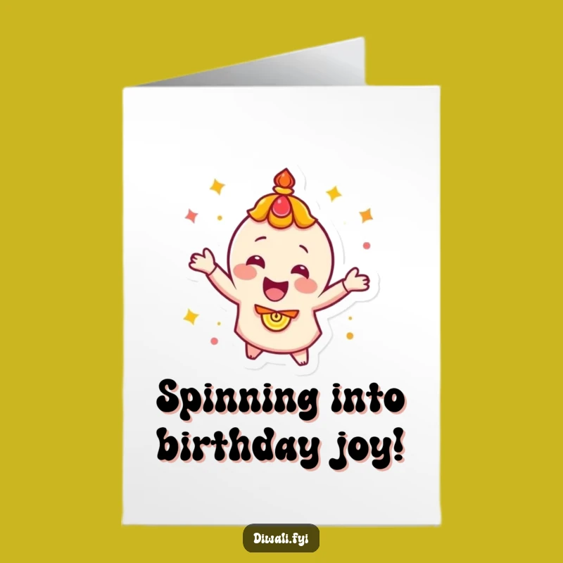 Free Printable Birthday Card: Happy Diya Spin for a Joyful DIY Gift
