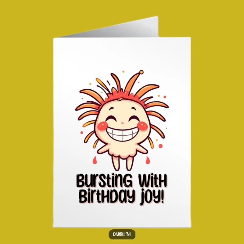 Free Printable Birthday Card: Happy Firework Grin, Funny Downloadable Gift