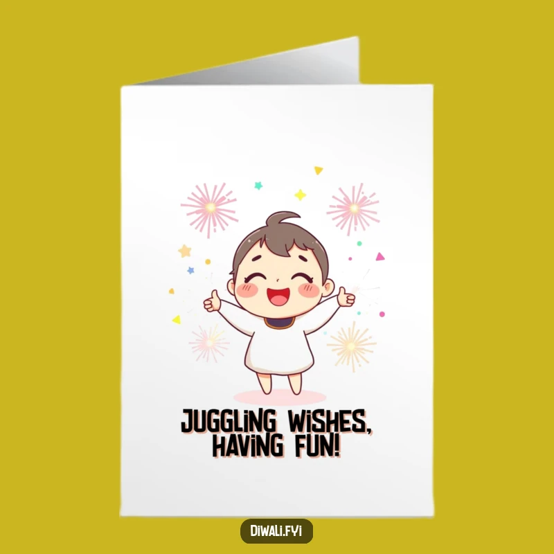 Free Printable Birthday Card: Joyful Sparkler Juggler, A Fun Glowing Downloadable Gift