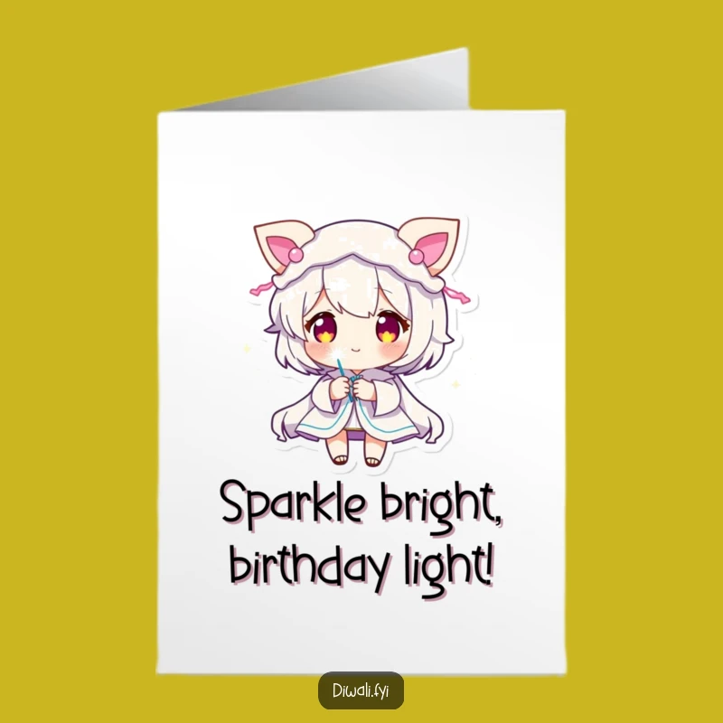Free Printable Birthday Card: Sparkler Character, Downloadable Fun Gift