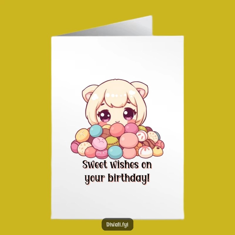 Free Printable Birthday Card: Sweet Peeking Character, Downloadable Treat Gift