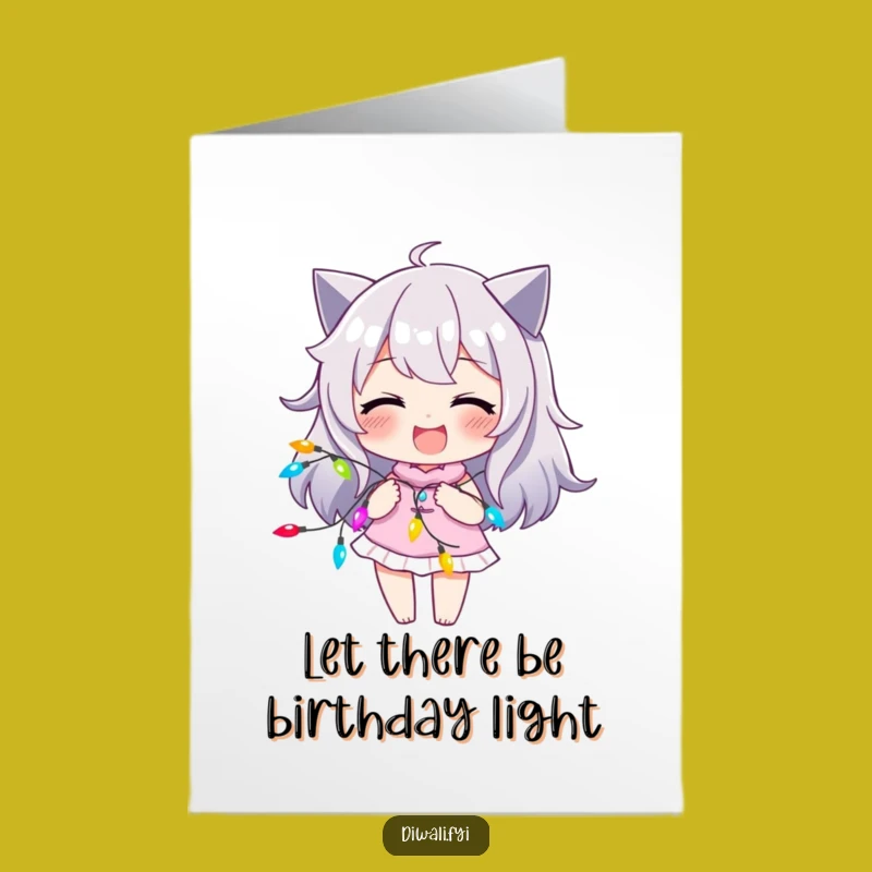 Free Printable Birthday Card: Playful Character, Lights, Humorous Downloadable Gift