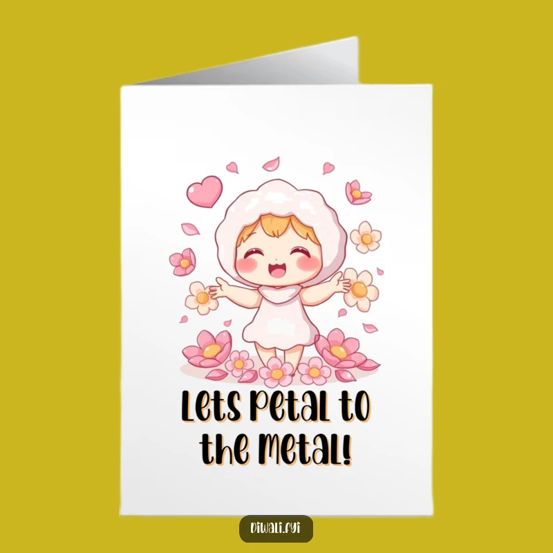 Free Printable Birthday Card - Giggling Petal Juggler Character Downloadable Funny Gift