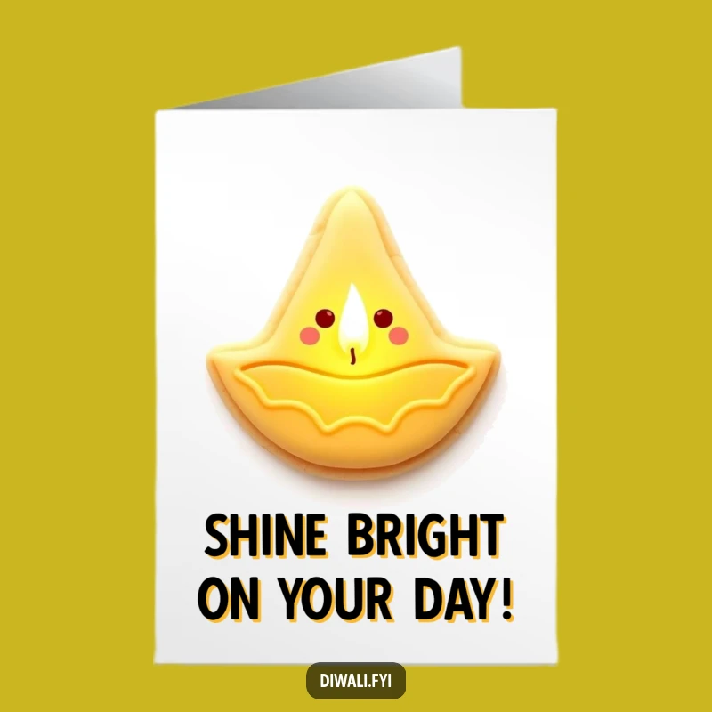 Free Printable Birthday Card: Warm Diya Cookie Character Instant Download