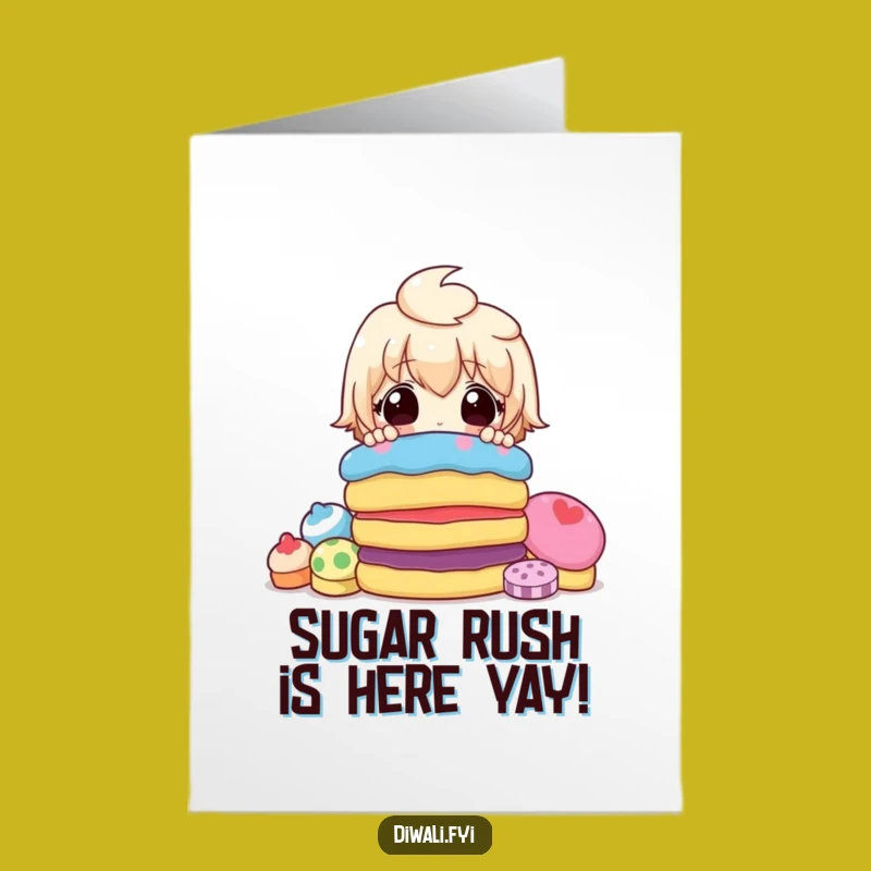 Funny Free Printable Birthday Card: Surprised Sweets Character, Perfect Downloadable Gift!