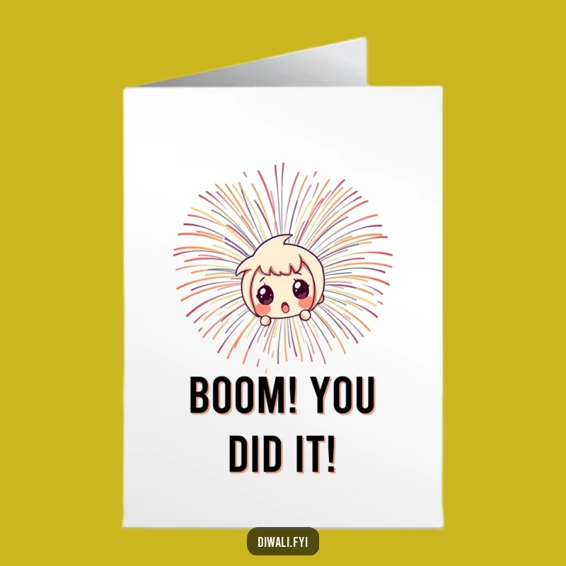 Free Printable Congrats Card: Firework Surprise Character, Celebrate with a Gasp