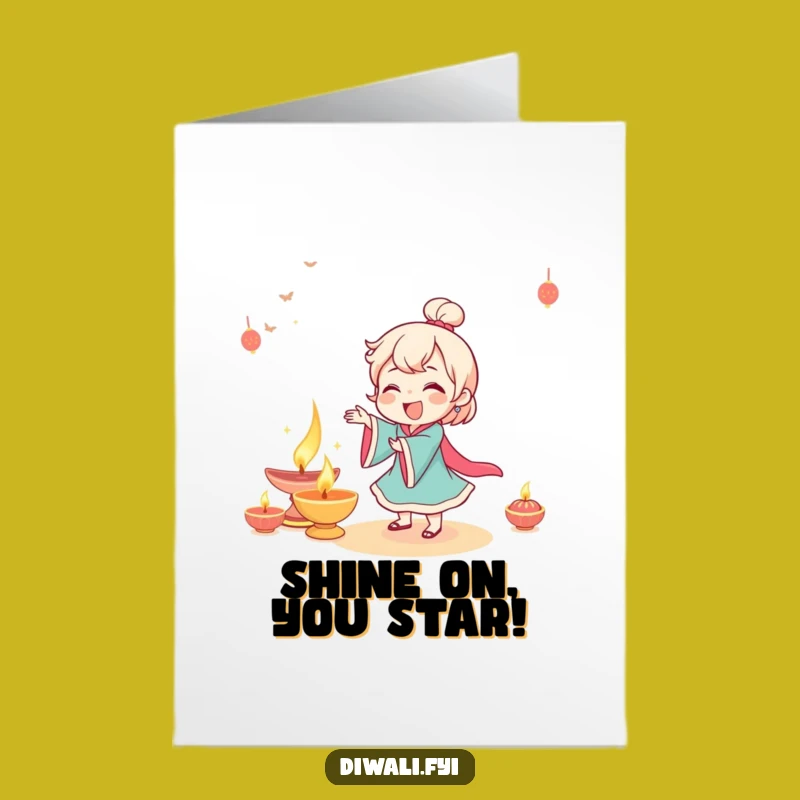 Free Printable Congrats Card: Diya Dancer, Celebrate with Radiant Cheer