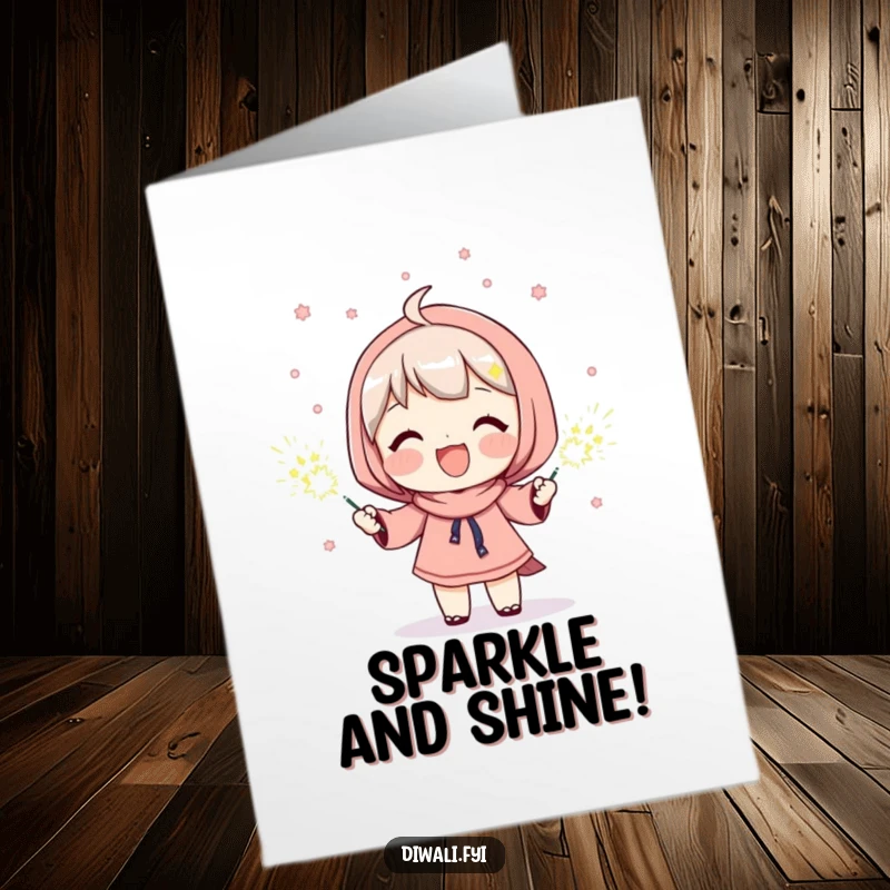 Funny Free Printable Congratulations Card showing a character beaming with happiness holding sparkling sparklers, signifying a brilliant achievement.