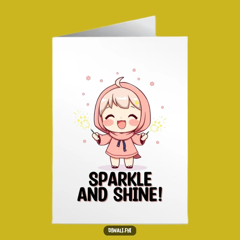 Free Printable Congrats Card: Happy Sparkler Character Downloadable Success