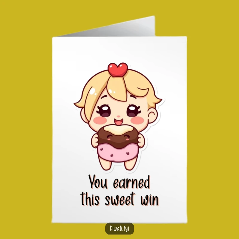Free Printable Congrats Card: Joyful Treat Character, Humorous Downloadable Gift for Any Occasion