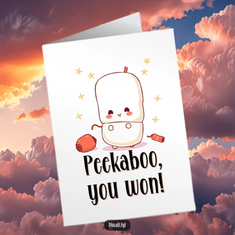 Free Printable Congratulations Card: A little firecracker character curiously peeks out, adding a touch of playful surprise to congratulations.