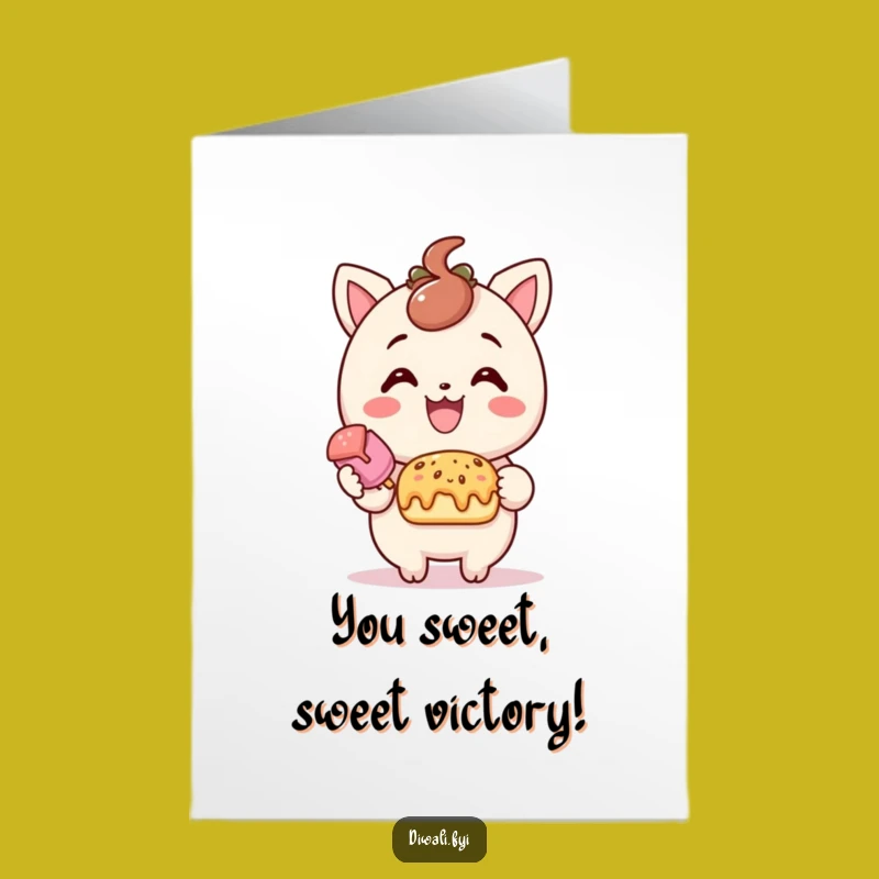 Free Printable Congrats Card - Sweet Treat Character Downloadable Celebration Gift with Smile