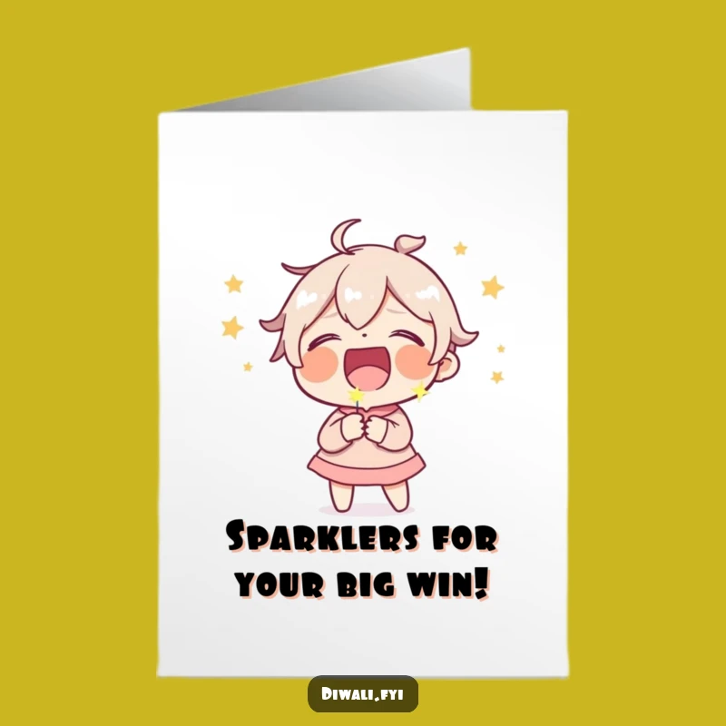 Free Printable Congratulations Card: Laughing Character Sparkler, Funny Downloadable Gift