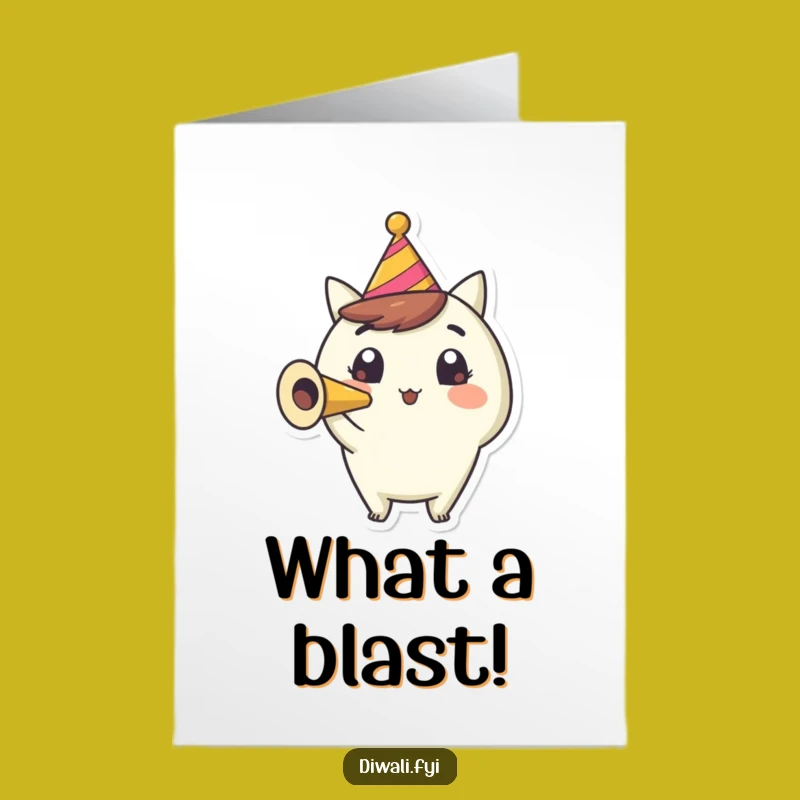 Free Printable Party Horn Card: Congrats Downloadable Gift for Cheers!