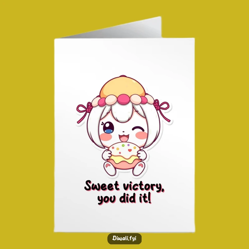 Free Printable Sweet Congrats Card: Cheerful Character Festive Treat Downloadable