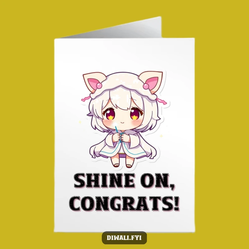 Free Printable Congrats Card: Glowing Character, Sparkler Downloadable Gift
