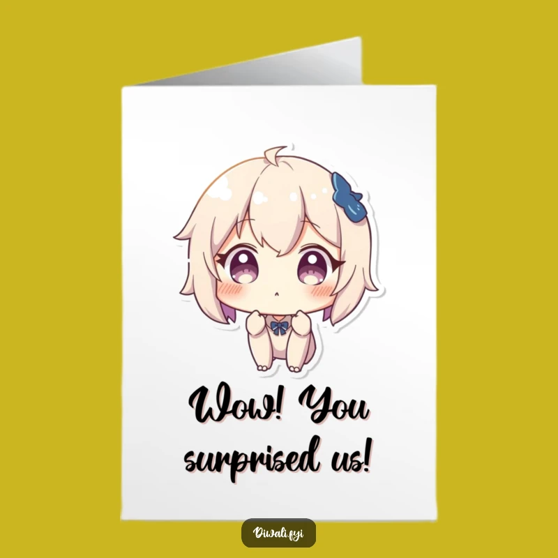 Free Printable Congrats Card: Surprised Character Funny Downloadable Achievement