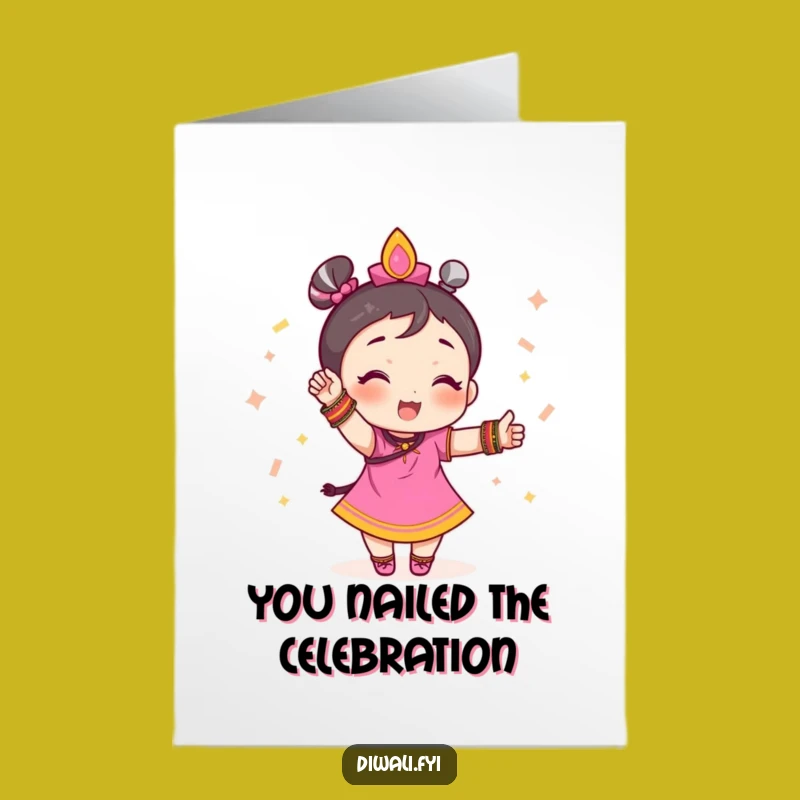 Free Printable Congrats Card: Festive Character, Celebration Pose, Humorous Downloadable Gift