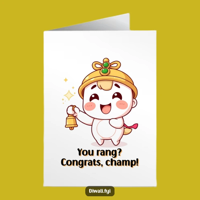 Free Printable Congrats Card: Sparking Bell Character, Exciting Achievement, Downloadable Humorous Gift
