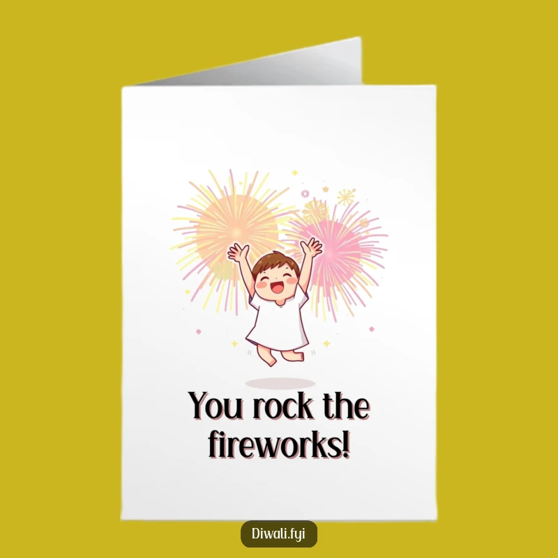 Free Printable Congrats Card: Dancing Character, Firework Celebration, Humorous Downloadable Gift