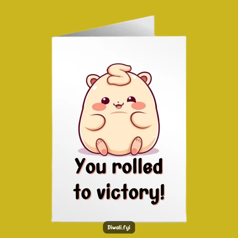 Free Printable Congrats Card: Playful Ladoo Rolls in Celebration