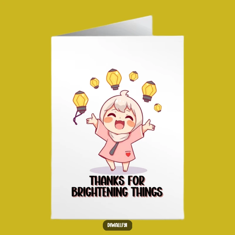 Free Printable Juggling Lamps Thank You Card: Gratitude Glow Downloadable Gift