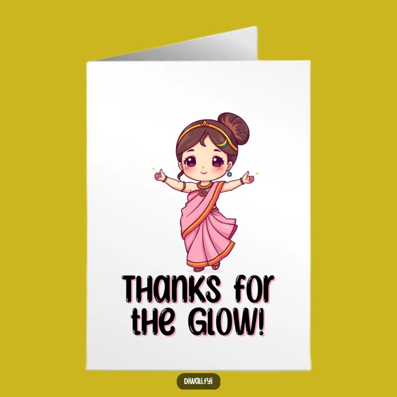 Free Printable Thank You Card: Dancing Sari Sparkler Thanks, Heartfelt Downloadable Gift