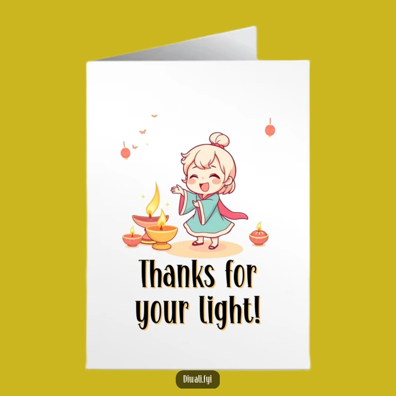 Free Printable Thank You Card: Diya Dancer, A Bright Thanks Downloadable Gift