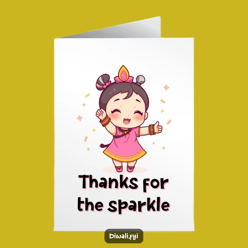 Free Printable Thank You Card: Festive Character, Pose, Adorable Downloadable Gift