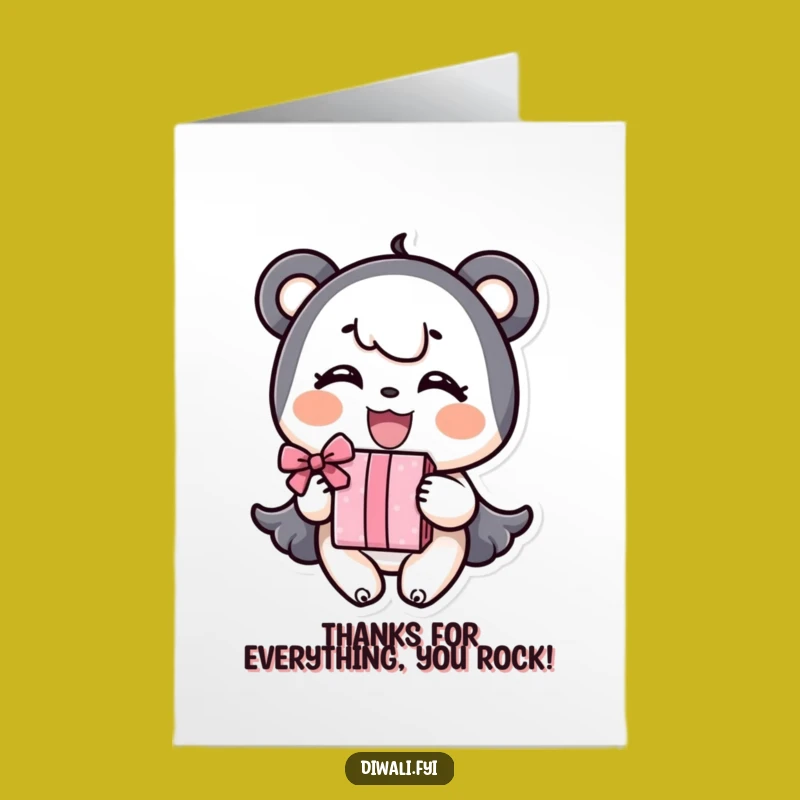 Free Printable Thank You Card: Humorous Gift-Giving Character - Downloadable Gratitude!