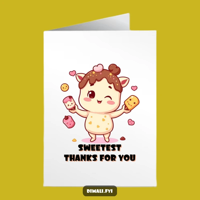 Free Printable Thank You Card: Juggling Mithai - Sweet Gratitude Downloadable