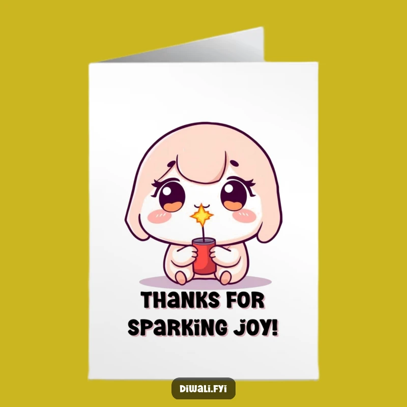 Free Printable Thank You Card: Kawaii Firecracker Character, A Small Spark of Gratitude