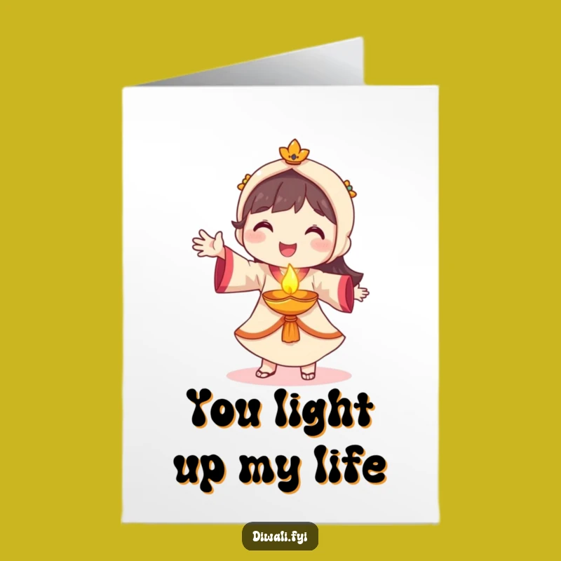Free Printable Thank You Card - Smiling Diya Dancer Character Downloadable Appreciation Gift