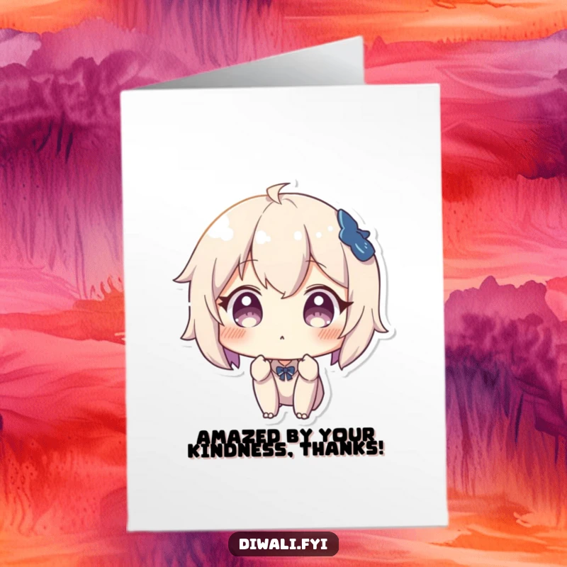 Funny Free Printable Thank You Card depicting a character with a hilariously surprised gaze, conveying unexpected gratitude in a humorous manner.