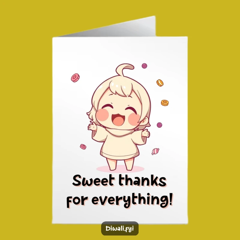 Free Printable Thank You Card: Sweet Tossing Character, Grateful Treat, Downloadable Humorous Gift