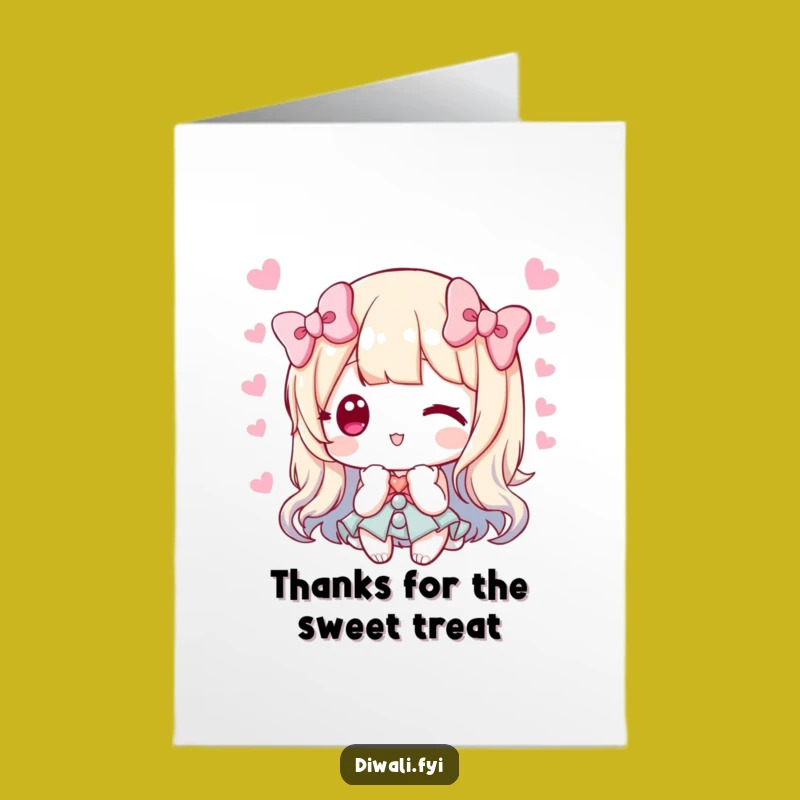 Free Printable Thank You Card: Sweets Offering Character Funny Downloadable Thanks