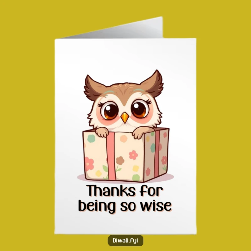 Free Printable Owl Thank You Card: Surprising Thanks Downloadable Gift