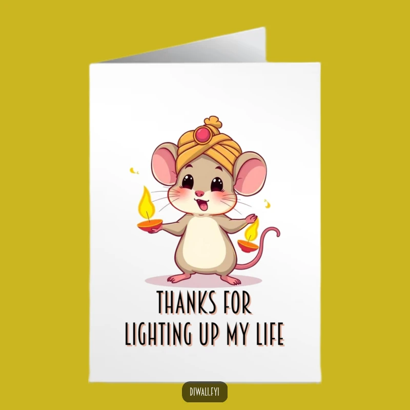 Free Printable Mouse Thank You Card: Grateful Juggler Downloadable Gift
