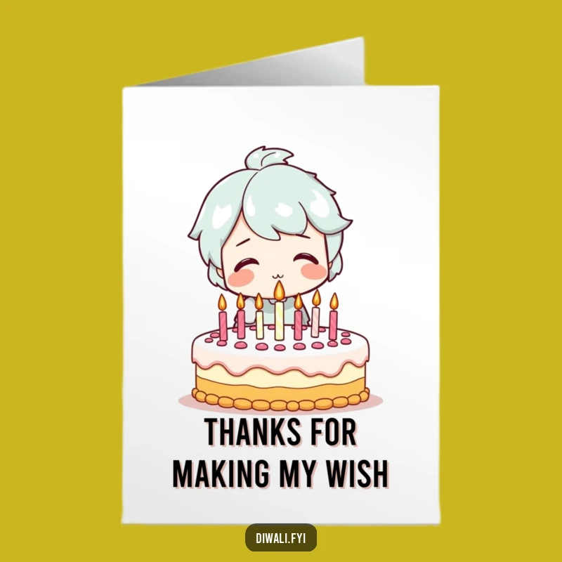 Funny Free Printable Thank You Card: Character Cake Candles Downloadable Gift