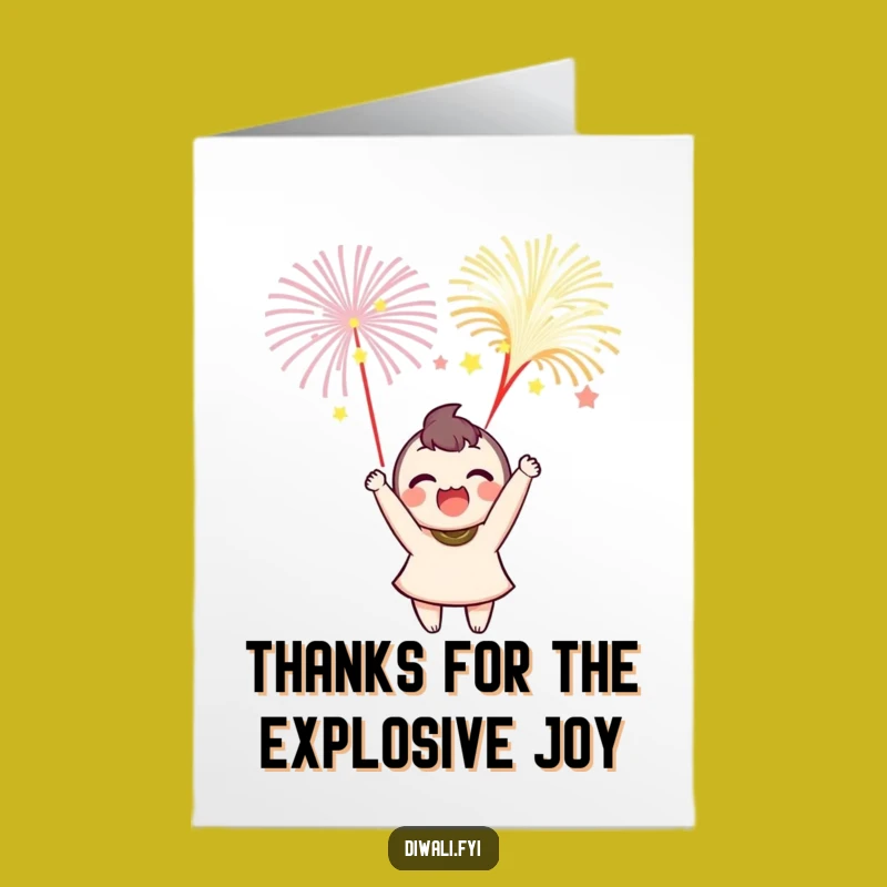 Free Printable Thank You Card: Firework Character Funny Downloadable Gift