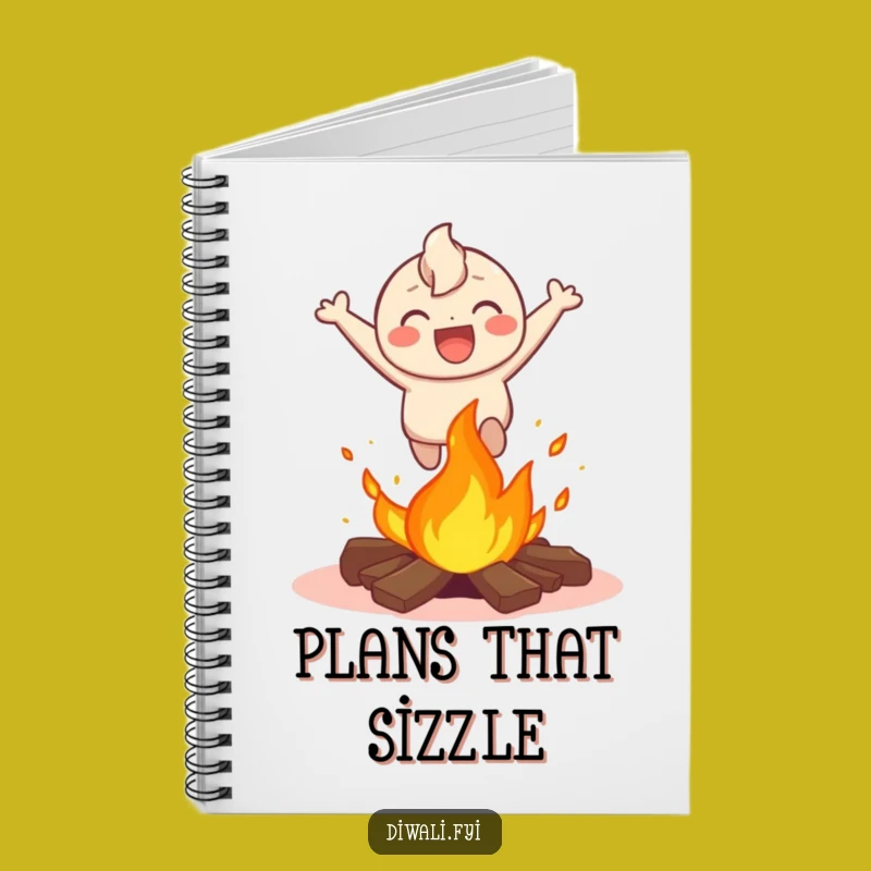 Funny Bonfire Leap Notebook - Happy Character's Journal of Adventures Gift