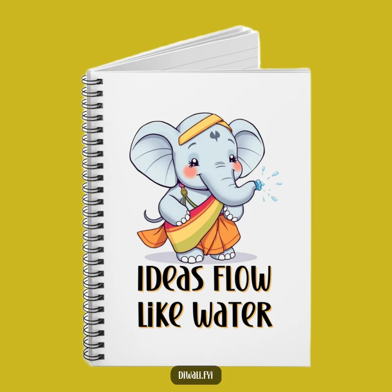 Funny Elephant Sari Notebook: Water Sprayer, Perfect for Jotting Fun Ideas