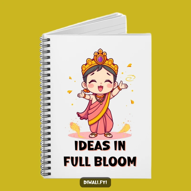Funny Journal: Cute Character In Sari, Hilarious Holi Powder Toss Diary Gift