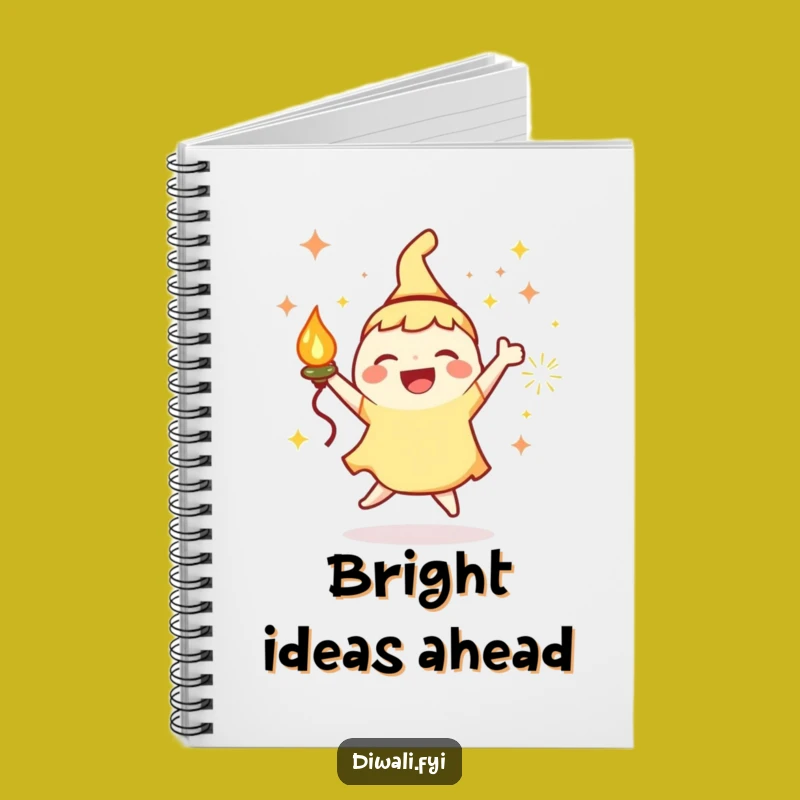 Funny Journal Notebook: Joyous Character With Lamp, Sparks, Hilarious Gift