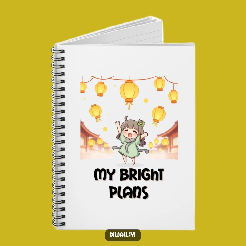 Funny Lantern Tossing Notebook - Journal with Glowing Lanterns for Ideas