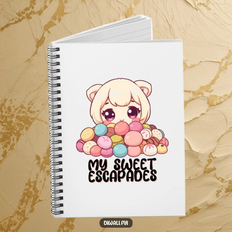 Funny Sweet Peeker Notebook: Journal featuring a cute character with wide eyes peeking from sweets. Great funny gift.