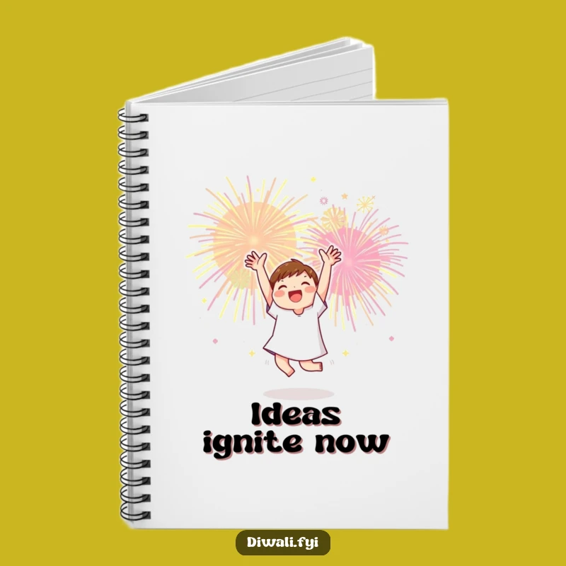 Funny Celebration Notebook: Dancing Character Journal, Fireworks Theme Gift