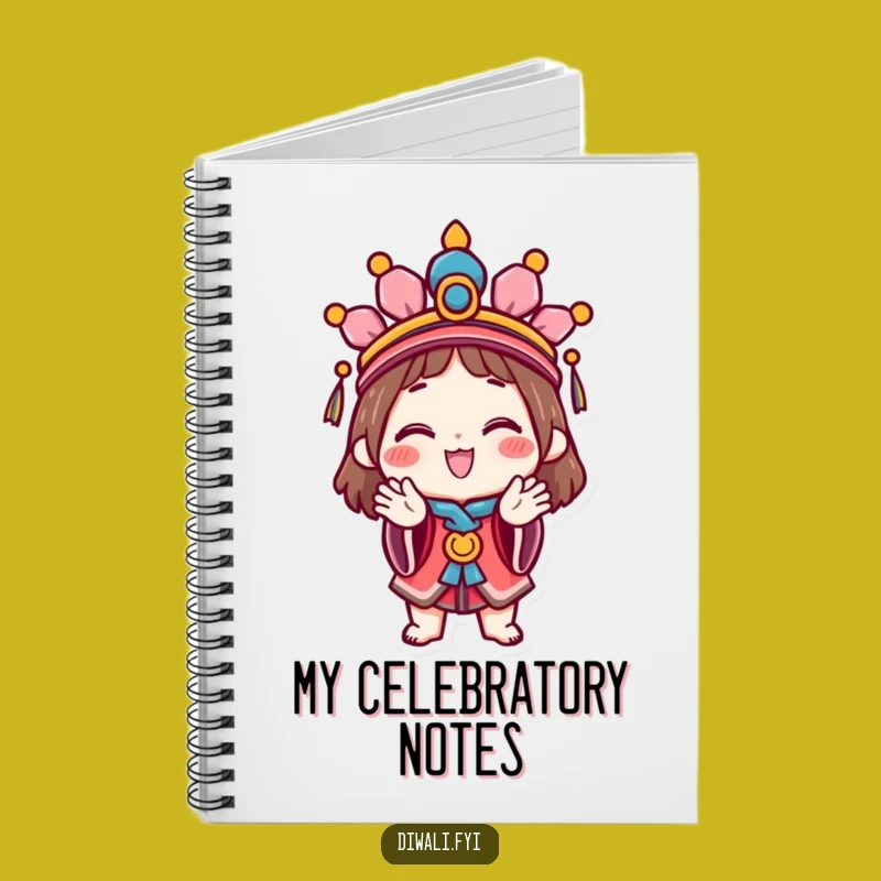 Funny Celebration Character Notebook: Journal with a happy character festive headdress clapping, a cheerful funny gift.